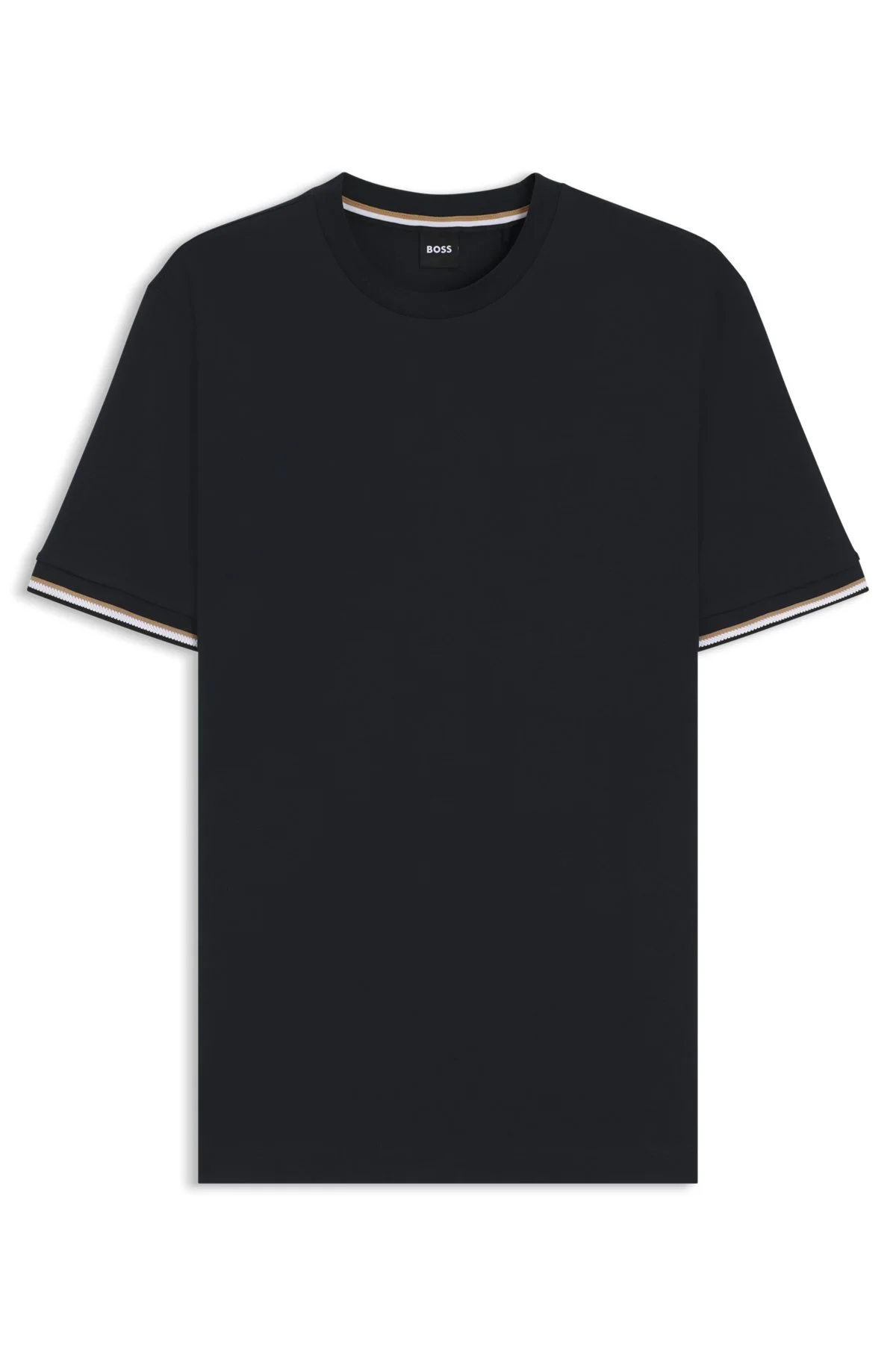 COTTON-JERSEY T-SHIRT WITH SIGNATURE-STRIPE CUFFS - 1