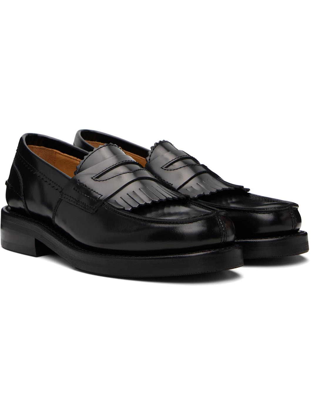 Black Leather Loafers - 4
