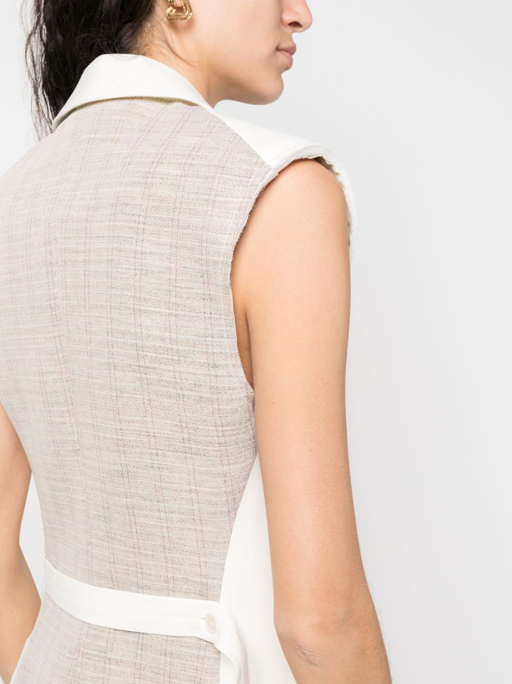 two-tone sleeveless jacket - 5