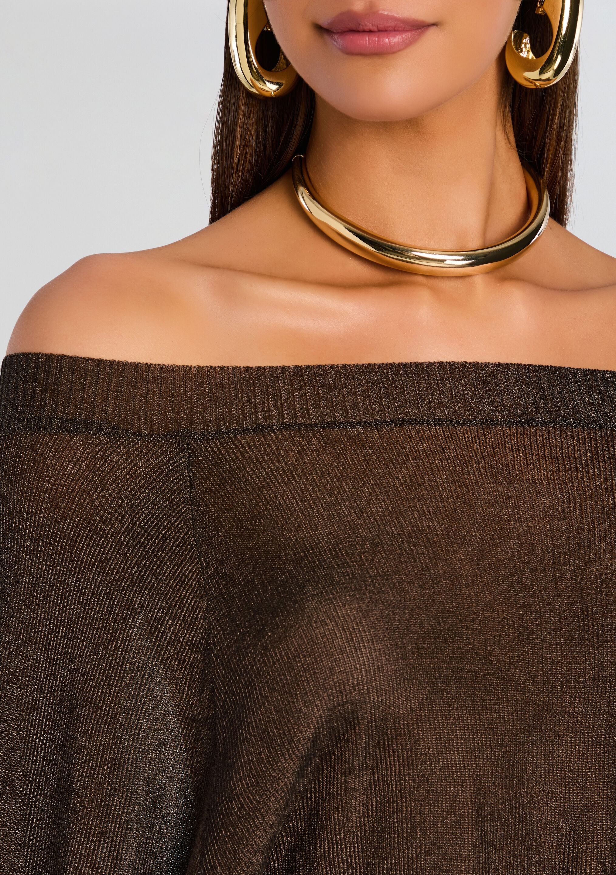 FELICITY METALLIC KNIT TOP - 2