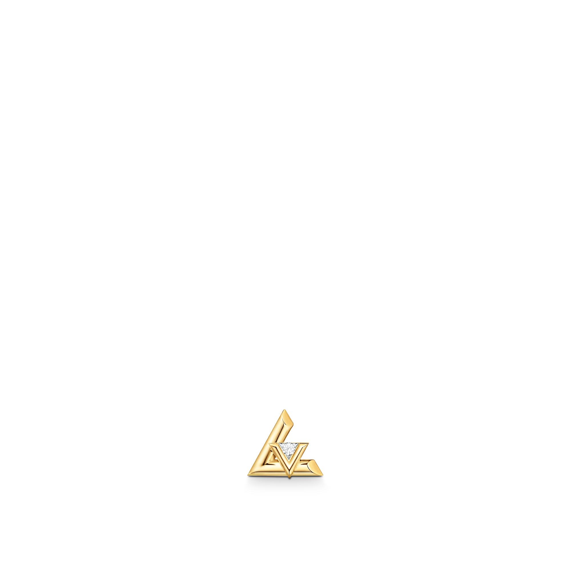 LV Volt One Stud, Yellow Gold And Diamond - Per Unit - 1