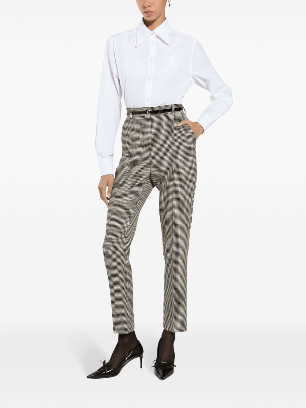 houndstooth wool trousers - 2