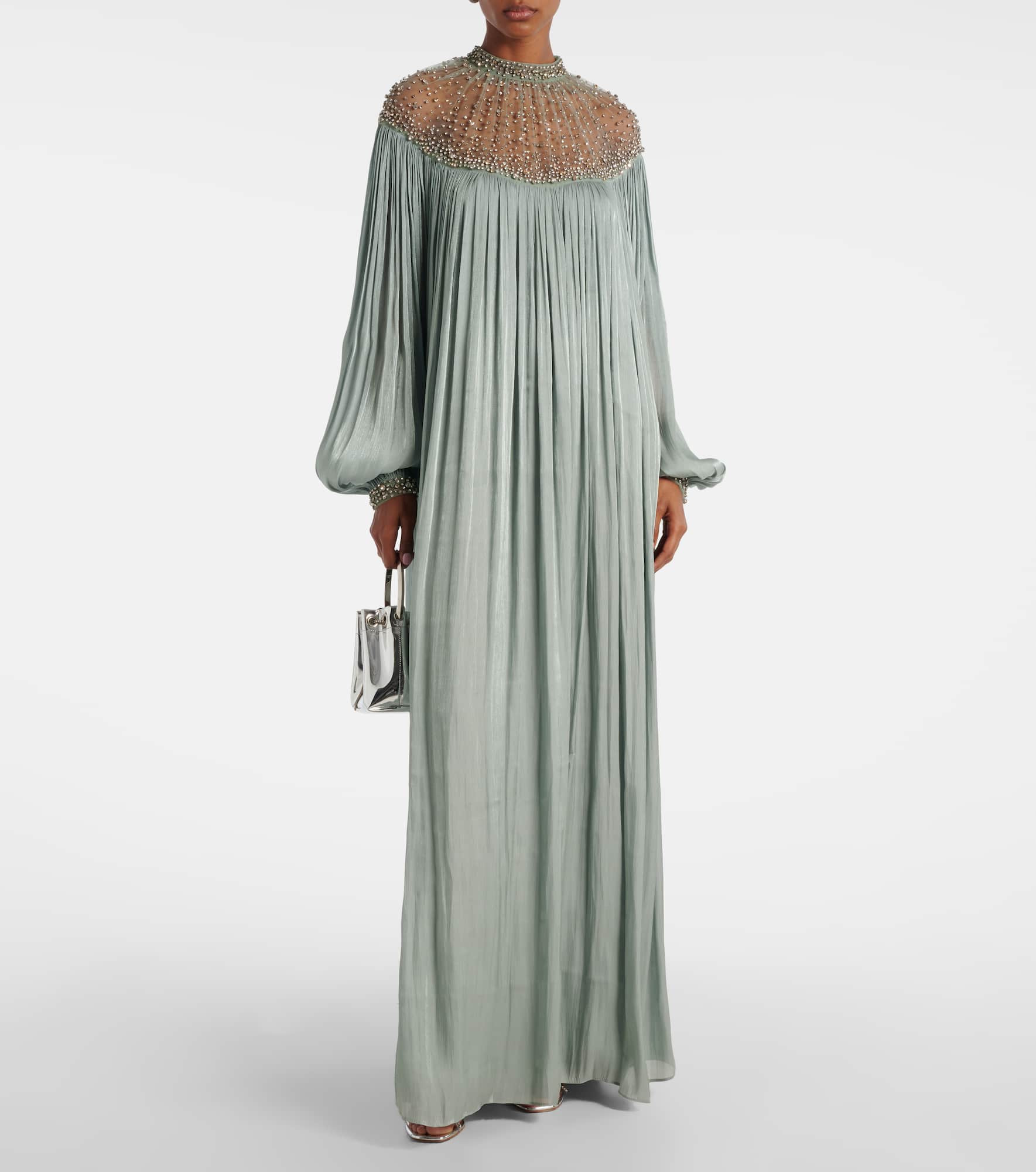 Ellima embellished plissé georgette gown - 2