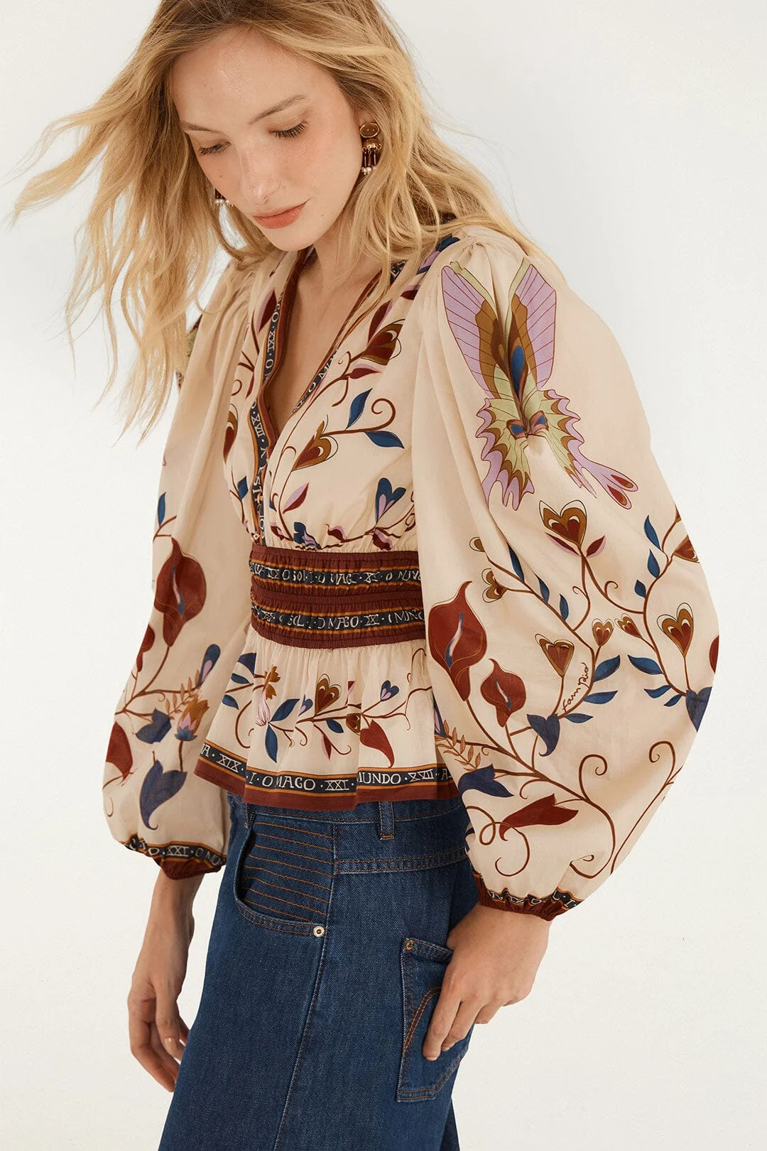Reversable Case FARM RIO Mystical Paradise Long Sleeve Blouse - 373252 | REVERSIBLE