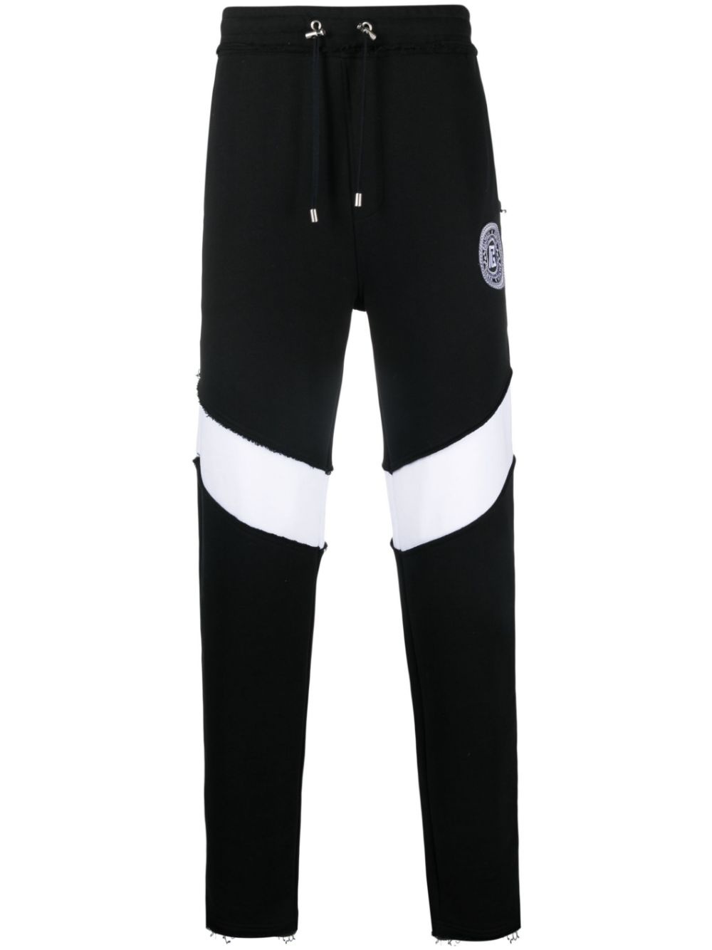 monogram-patch cotton joggers - 1