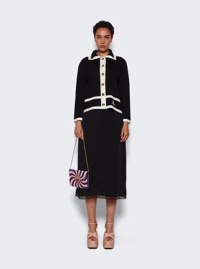 GUCCI Contrast Trim Jacket Black And Ivory outlook