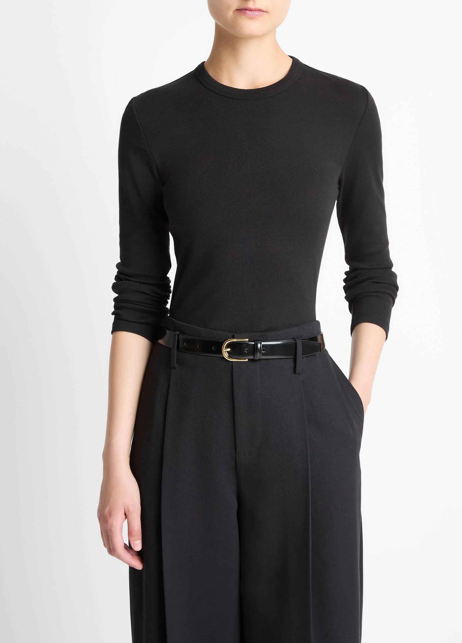 Essential Pima Cotton-Blend Long-Sleeve T-Shirt - 1