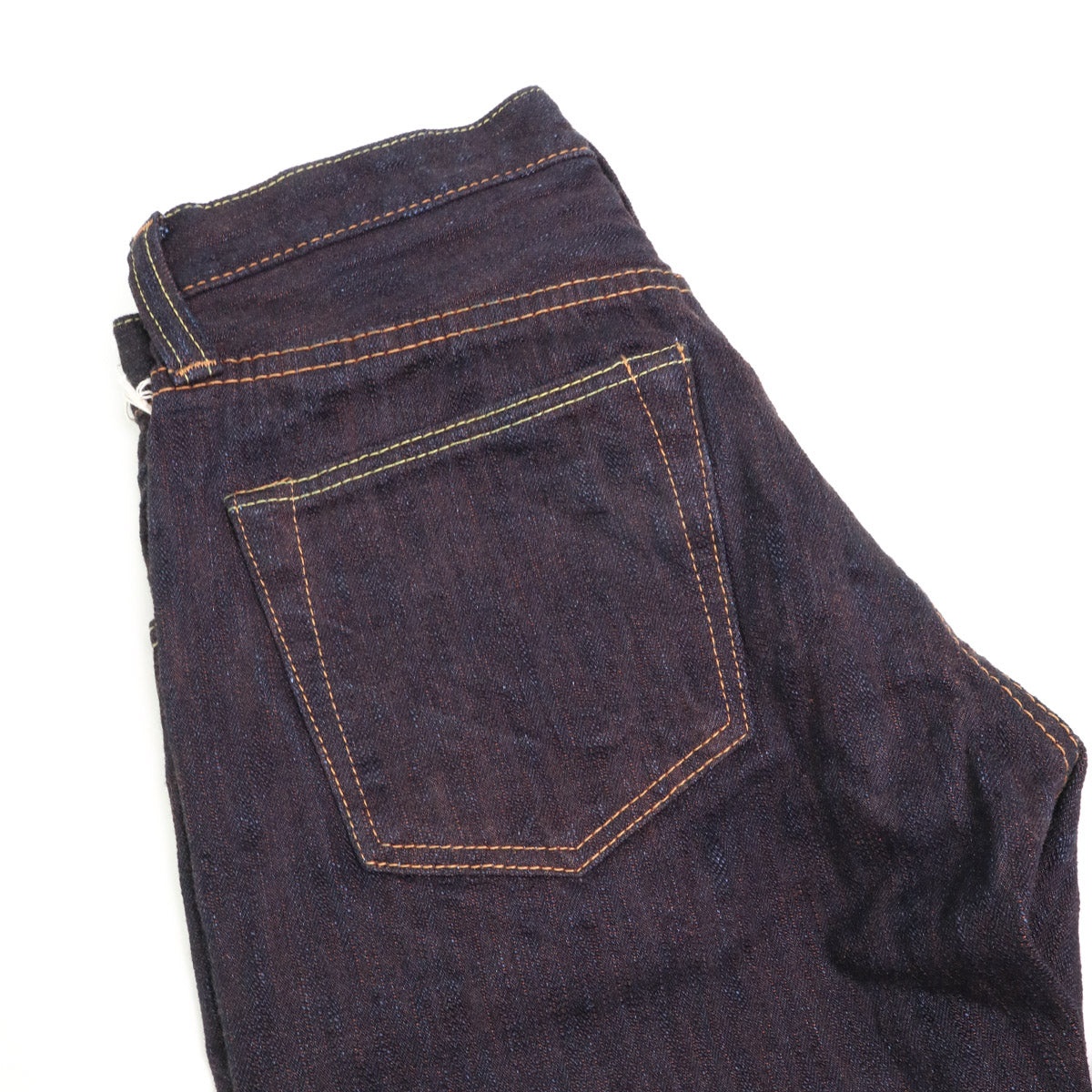 PER-EX-019-ID 15oz  Extra  Slub Relax Taper Indigo x Persimmon - 5