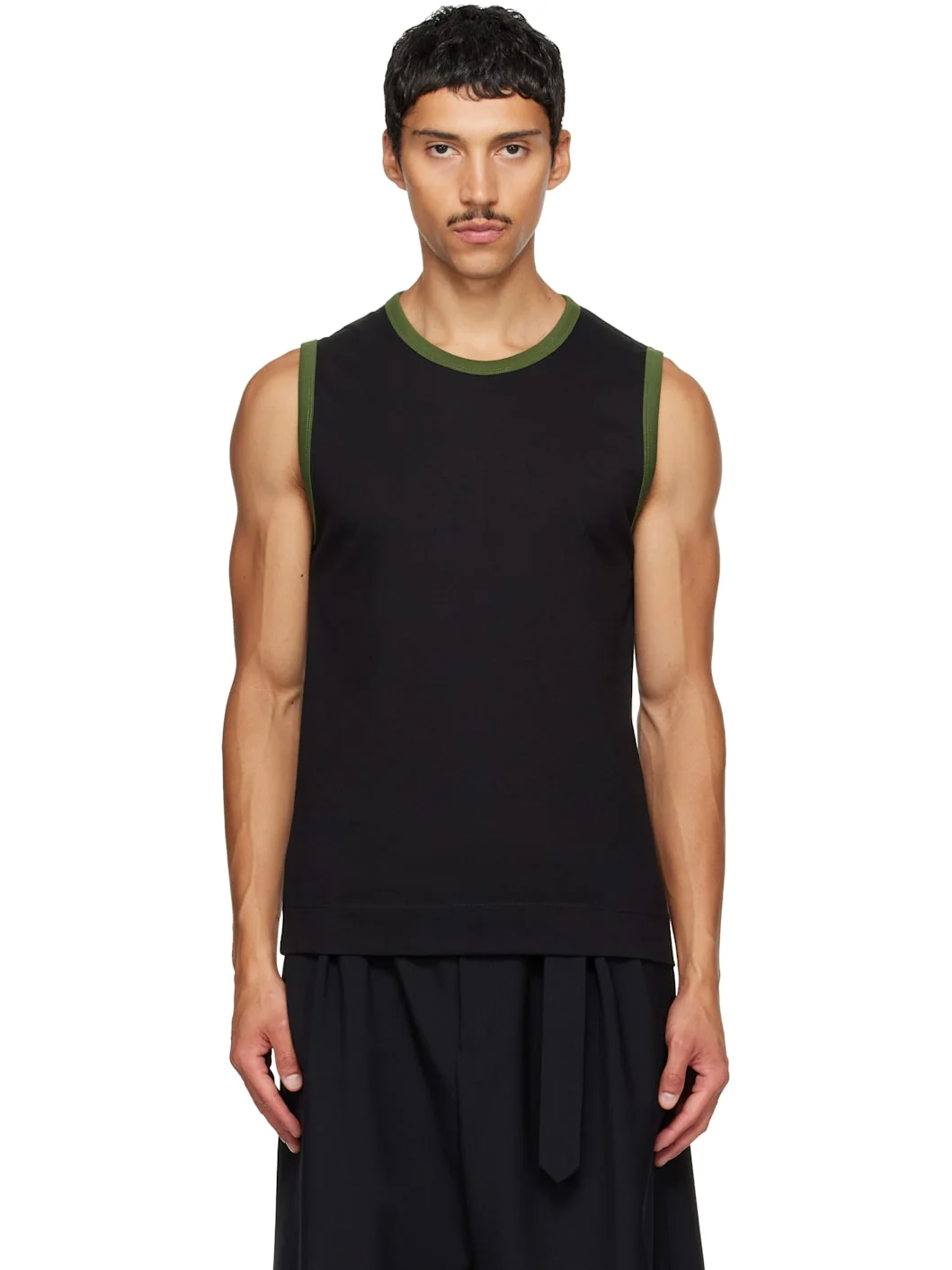 Black Cotton Tank Top - 1