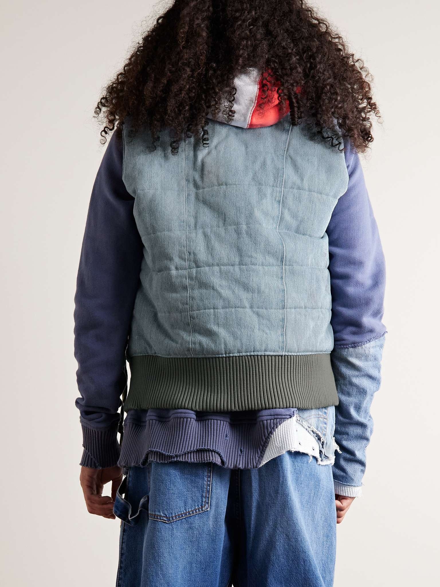 Distressed Quilted Denim Gillet - 3