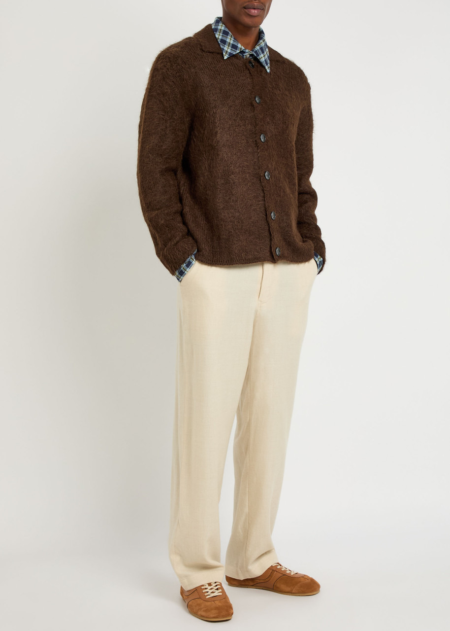 The Elder Statesman Thistle Brushed Alpaca-blend Cardigan - 4