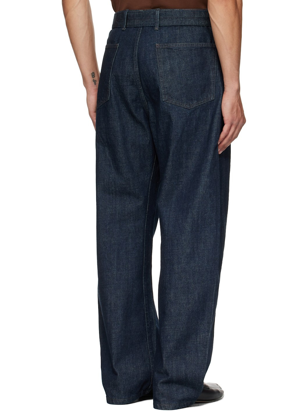 Navy Twisted Belted Jeans - 3