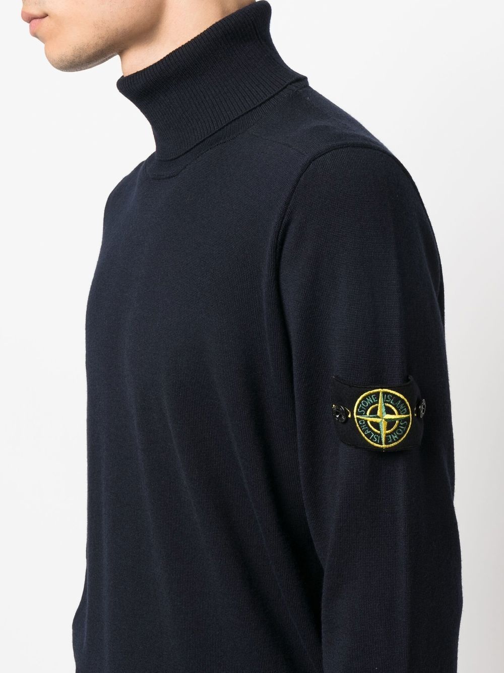 Compass-patch roll-neck jumper - 5