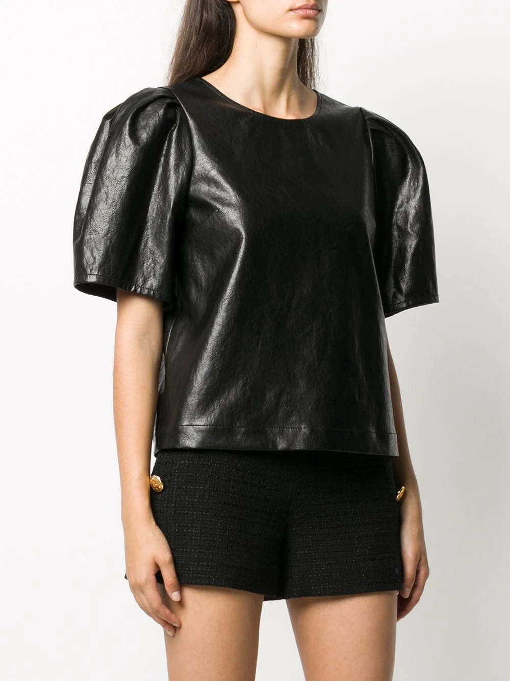 leather look T-shirt - 3