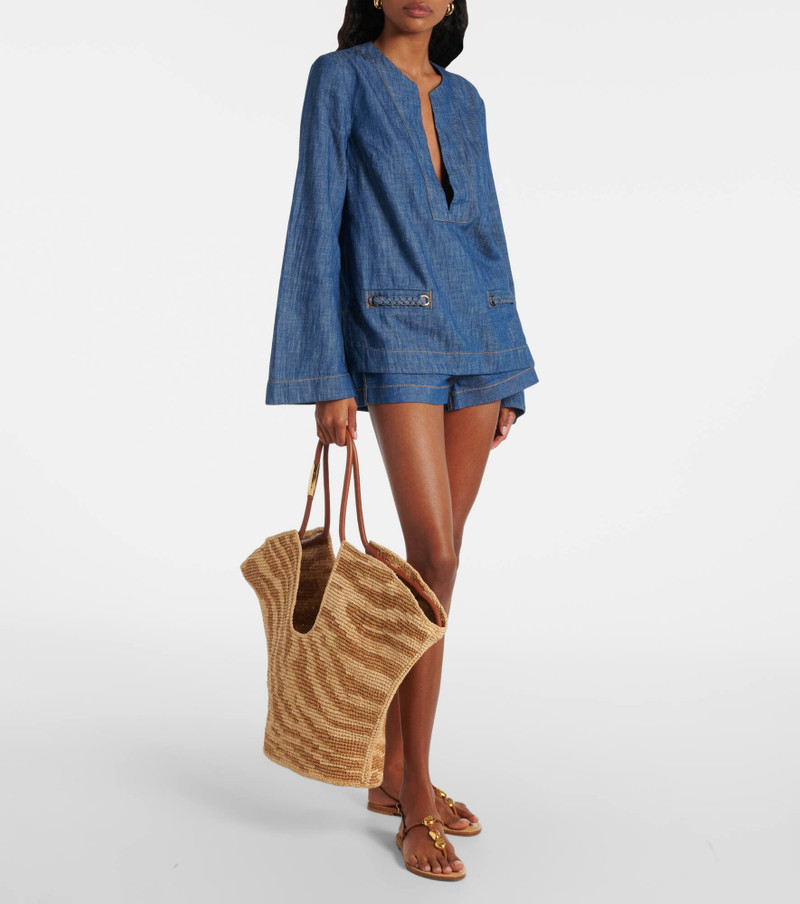 Zimmermann Goldentime Large raffia tote bag outlook