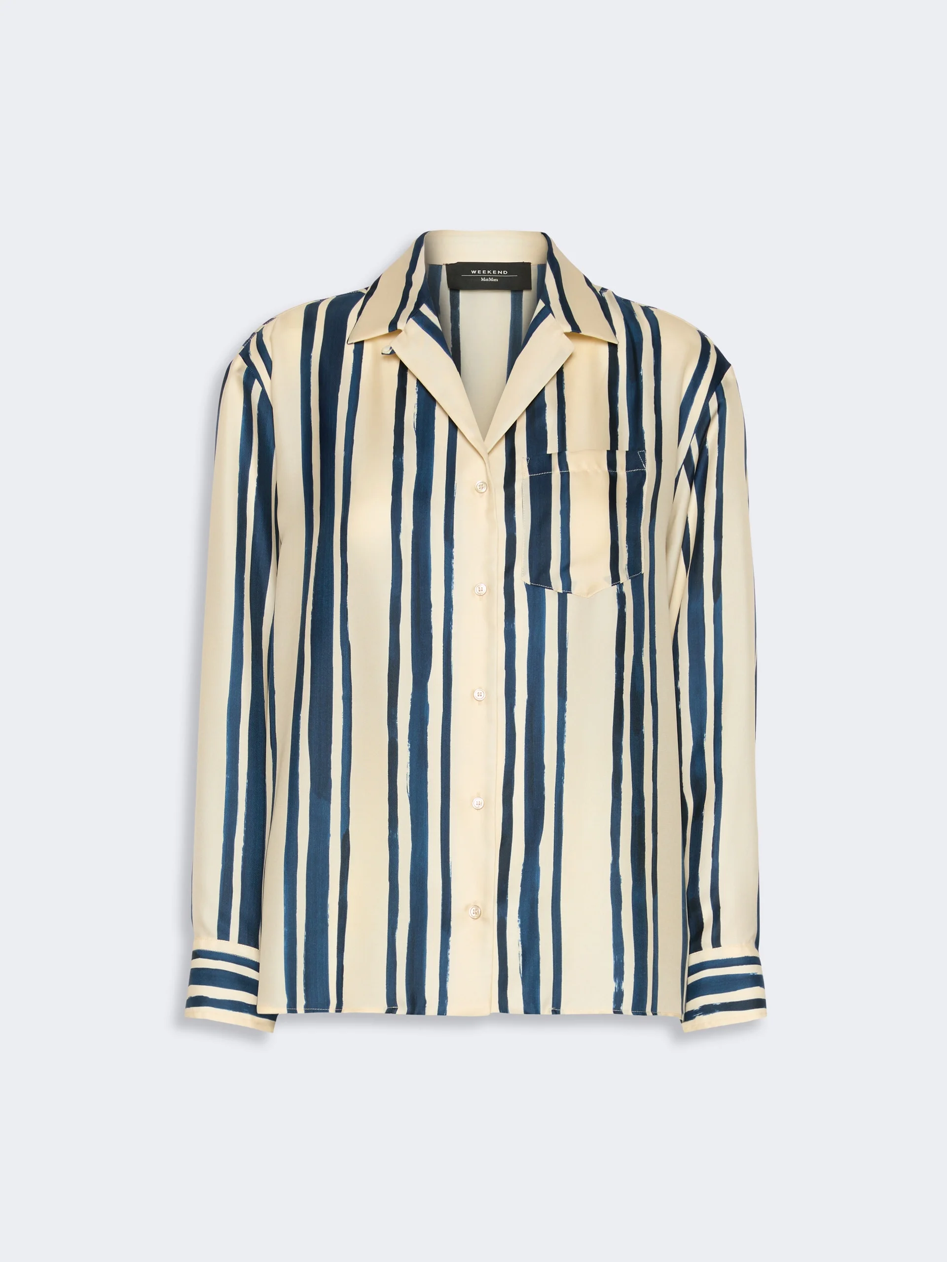 CORONA Printed silk shirt - NAVY - 1
