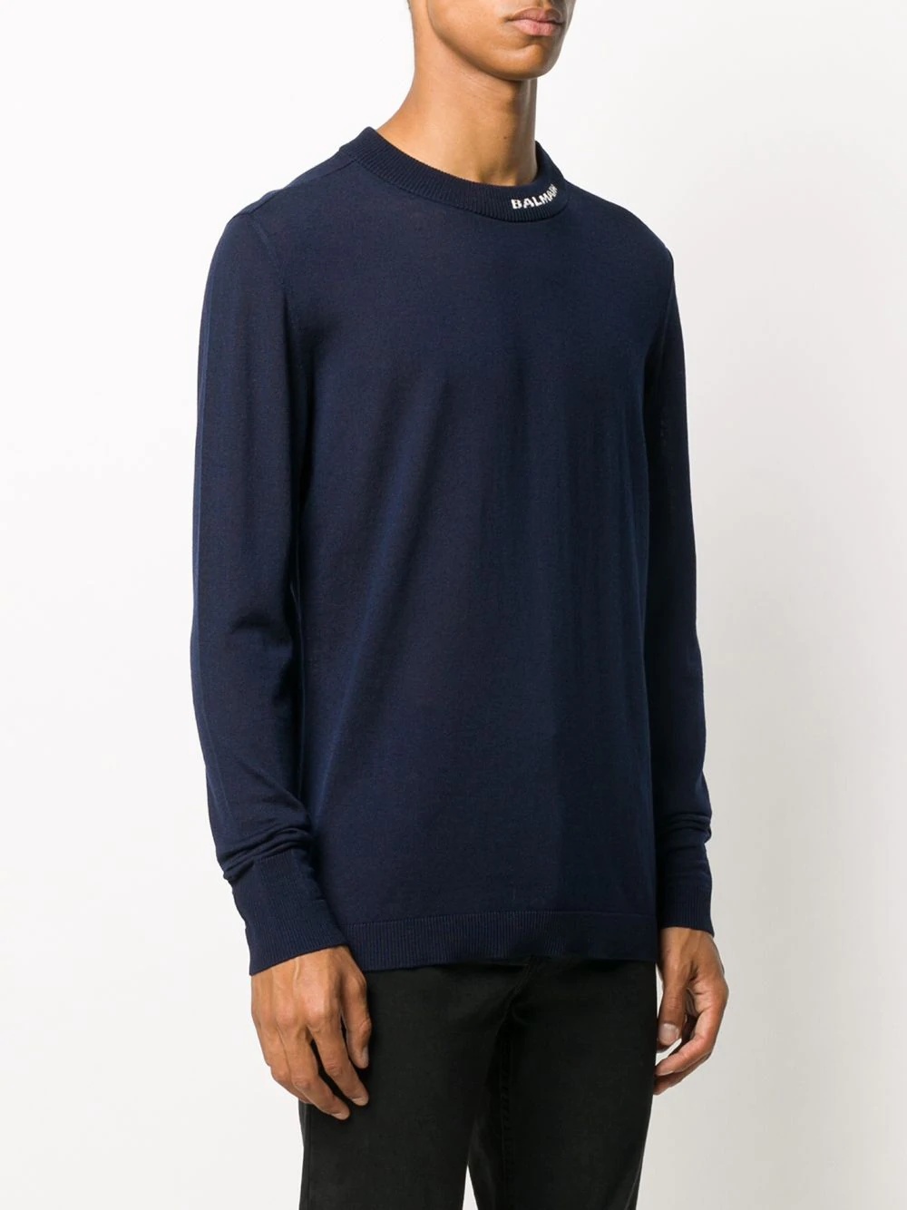 logo-jacquard crew-neck jumper - 3