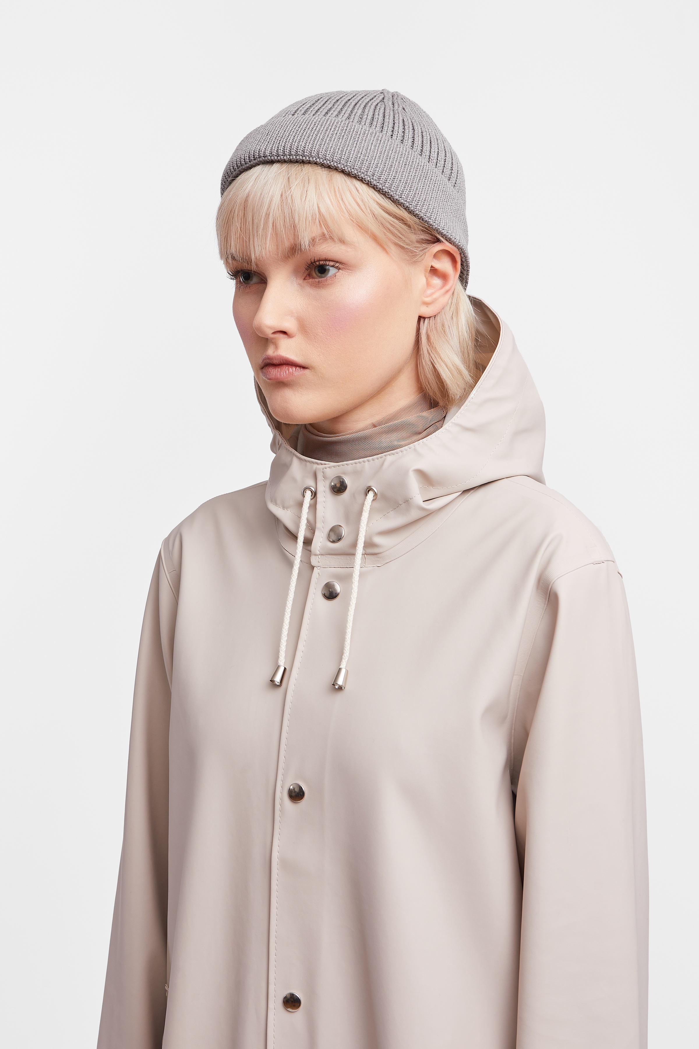Stockholm Long Print Raincoat Light Sand - 8