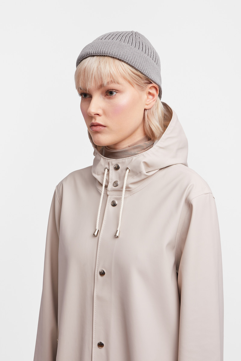 Stockholm Long Print Raincoat Light Sand 8