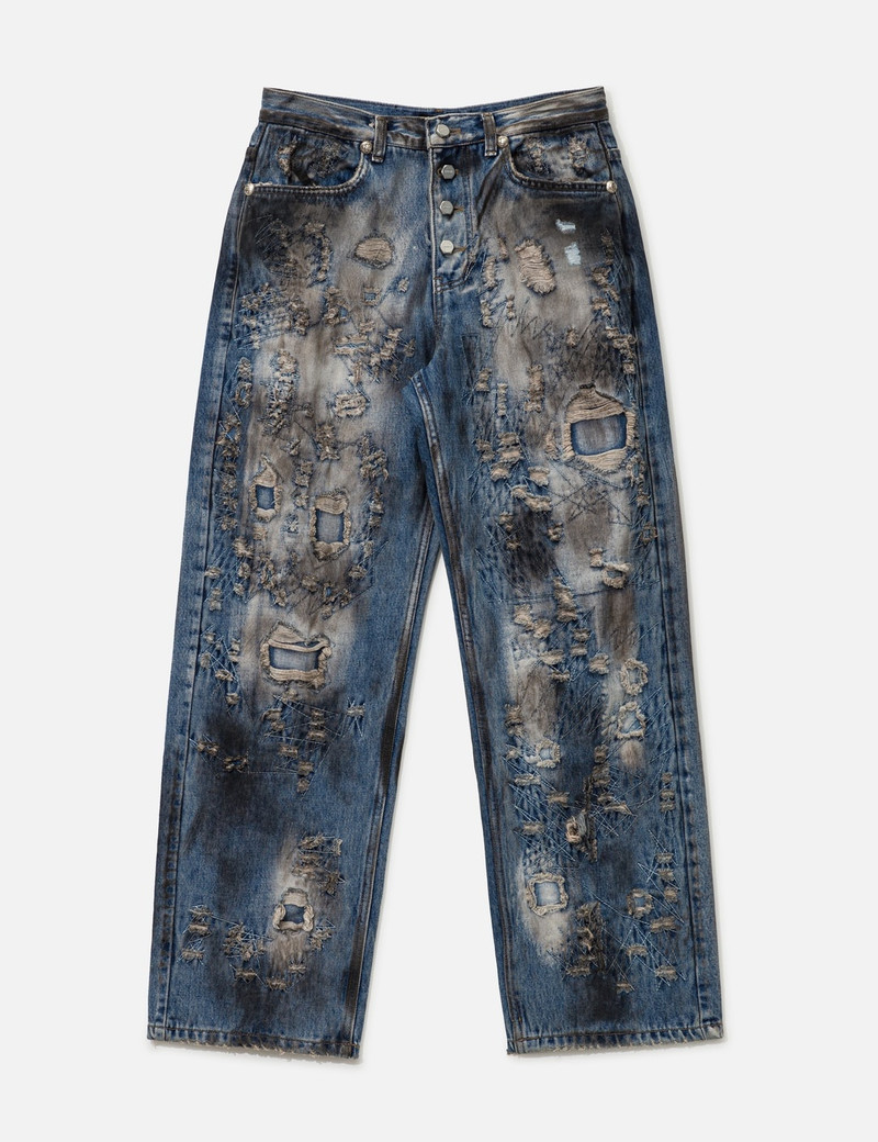 DISTRESSED DENIM JEANS - 1
