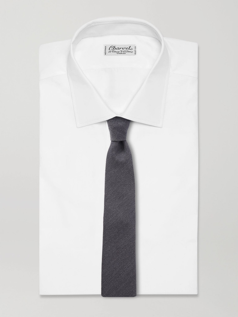 Canali 8cm Wool and Silk-Blend Tie Gray outlook