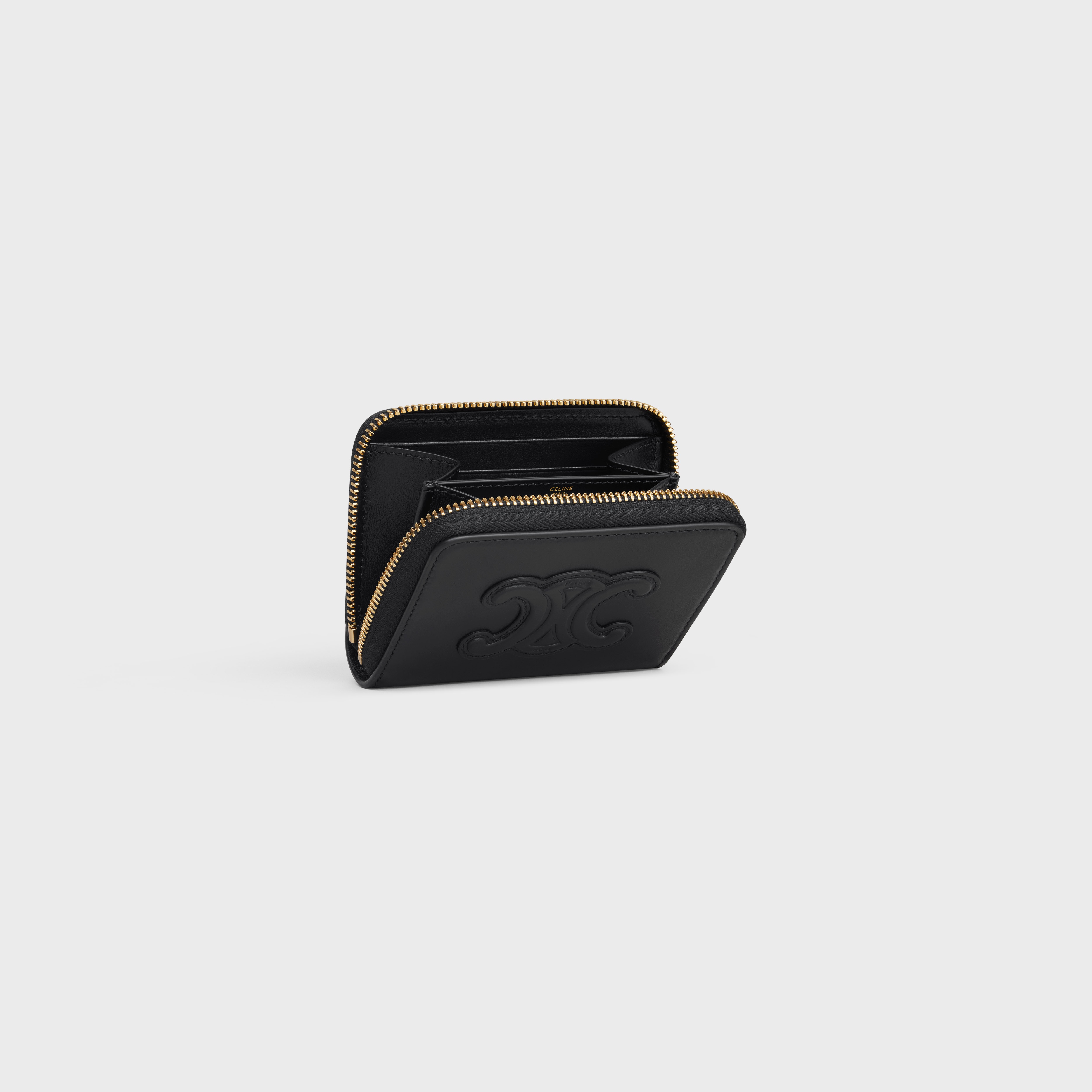 COMPACT ZIPPED WALLET CUIR TRIOMPHE IN SMOOTH CALFSKIN - 4