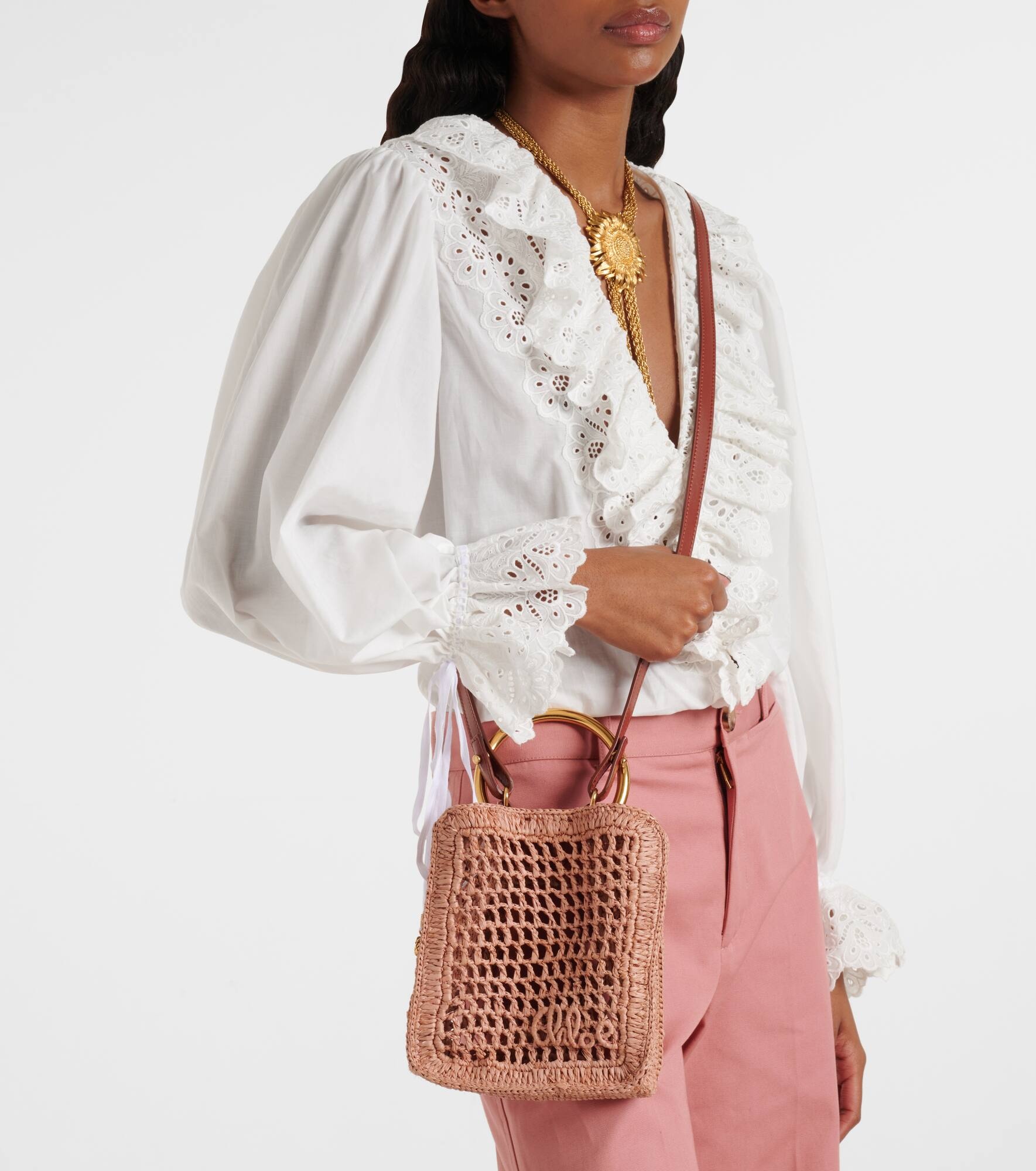 Summer Banana Mini raffia crossbody bag - 7