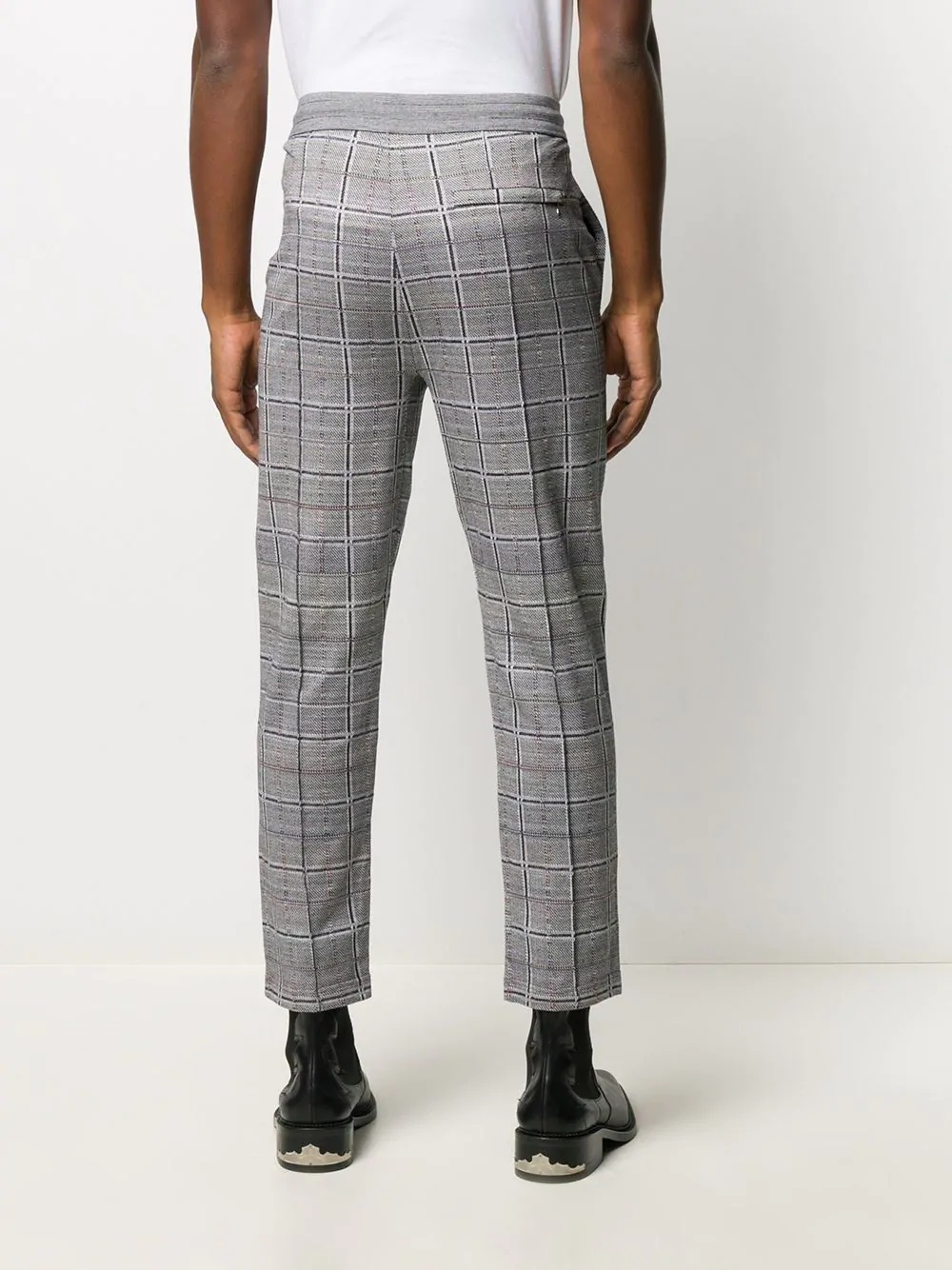 knitted check trousers - 4