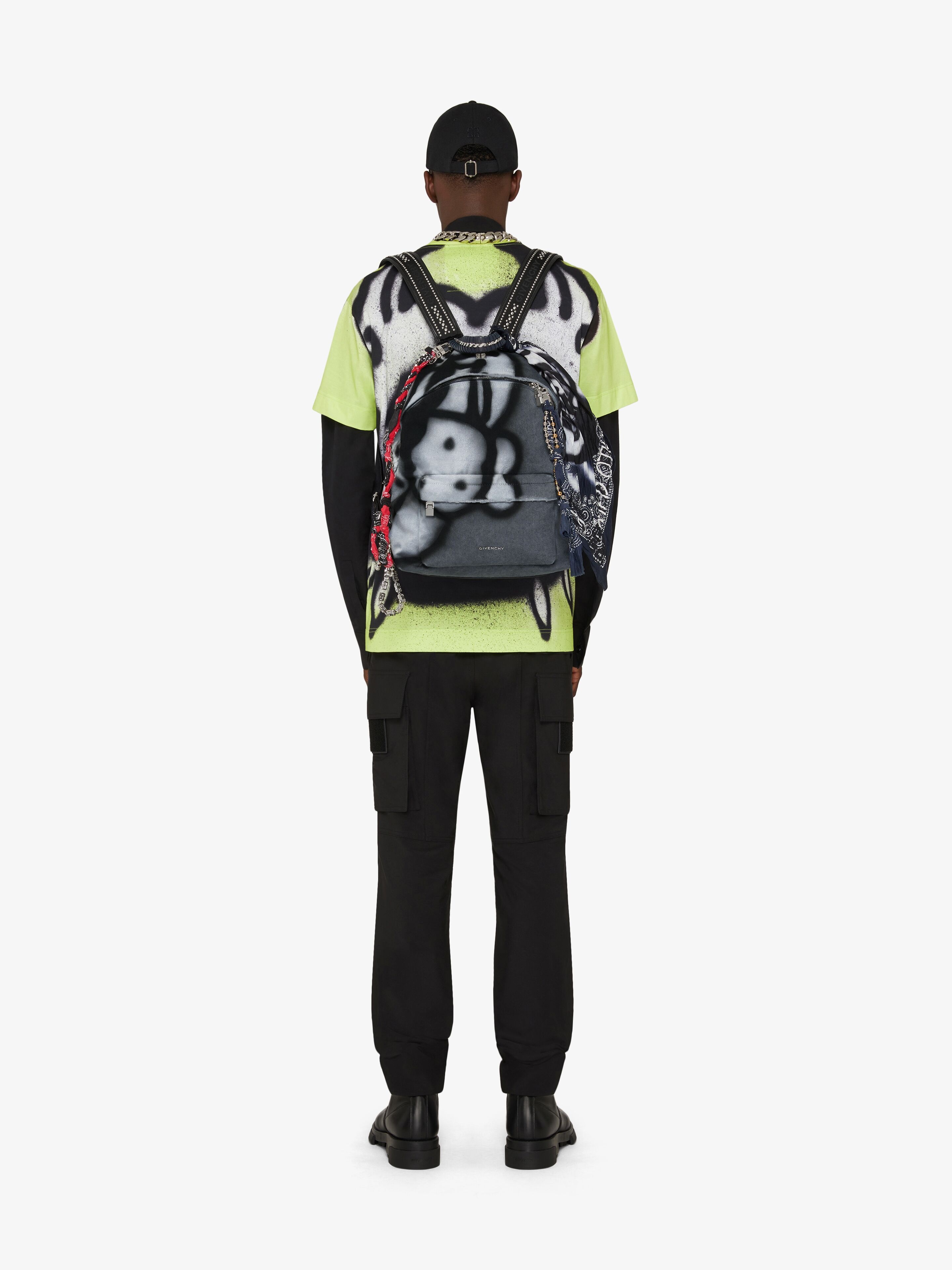 DOUBLE U BACKPACK WITH TAG EFFECT DOG PRINTS - 2