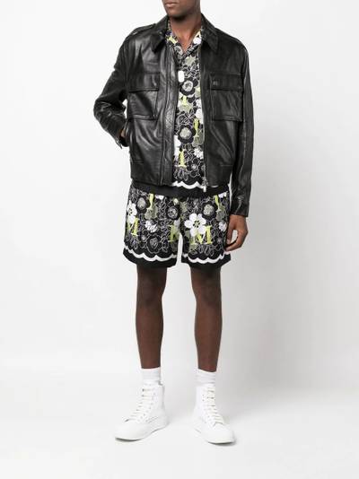 AMIRI classic-collar leather jacket outlook