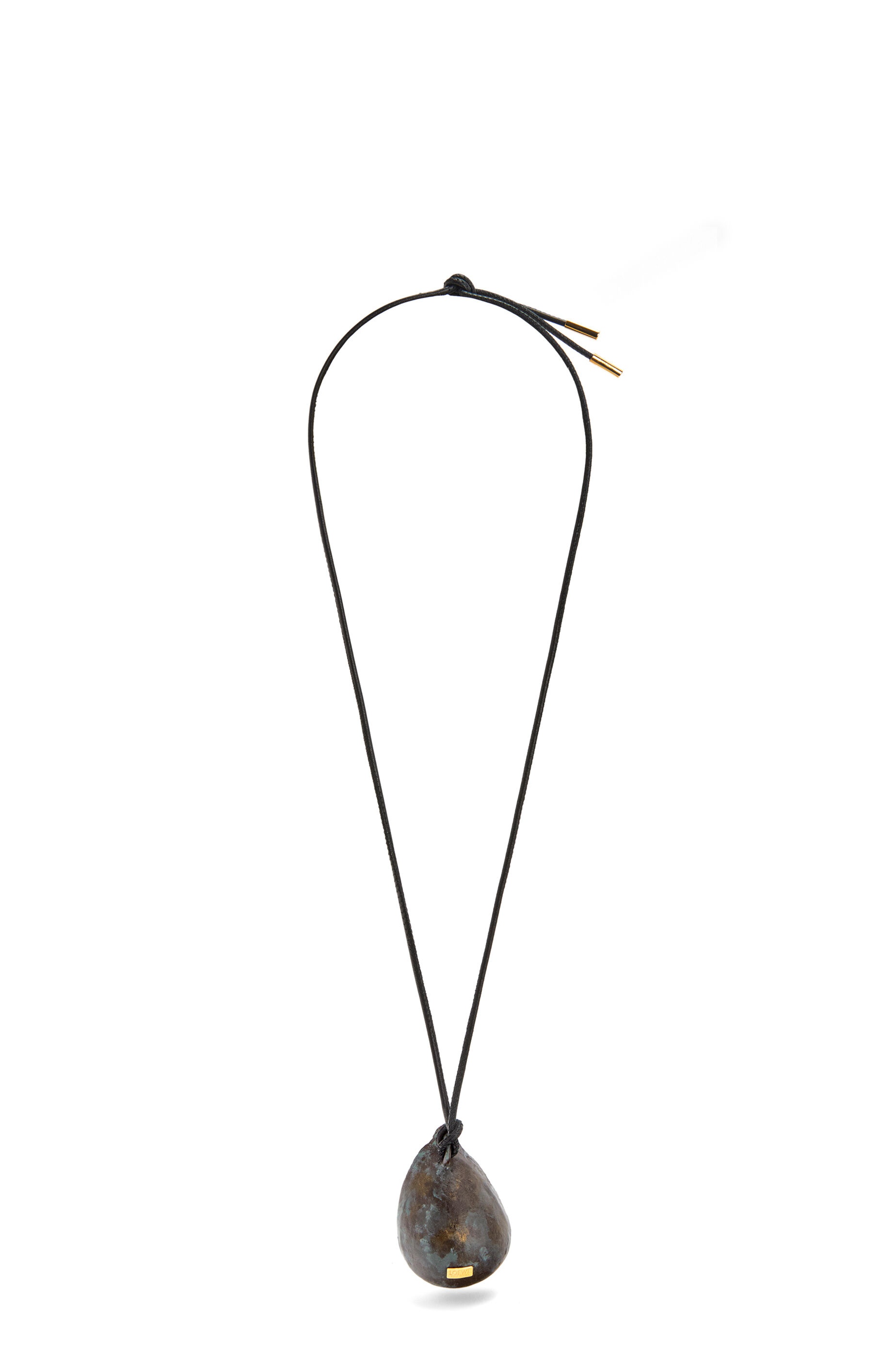 Fig pendant in calfskin and brass - 1