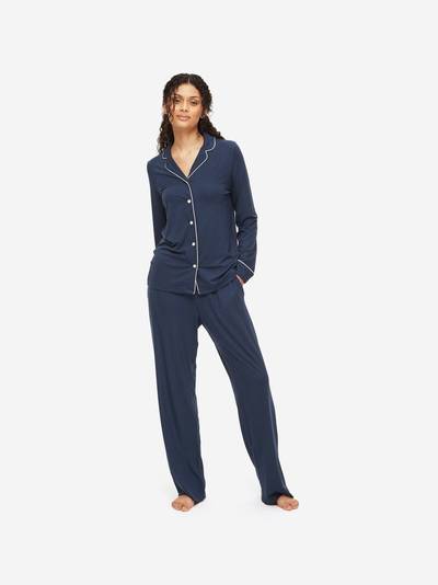 Derek Rose Women's Pyjamas Lara Micro Modal Stretch Navy outlook