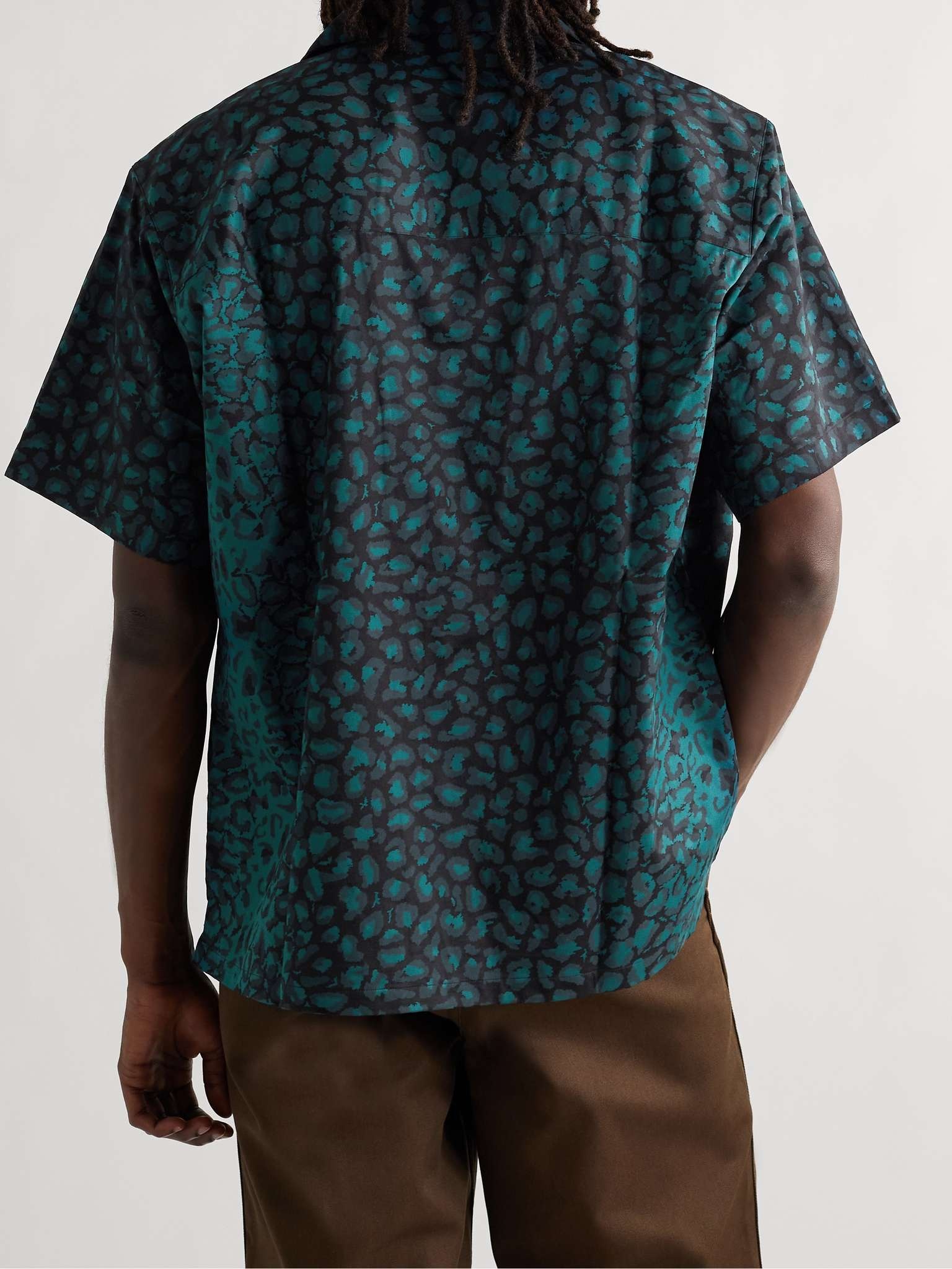 Night Vision Camp-Collar Leopard-Print Cotton-Twill Shirt - 4