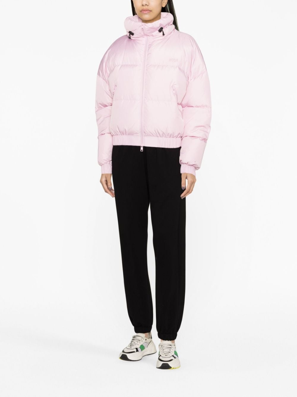 funnel neck quilted padded jacket - 2
