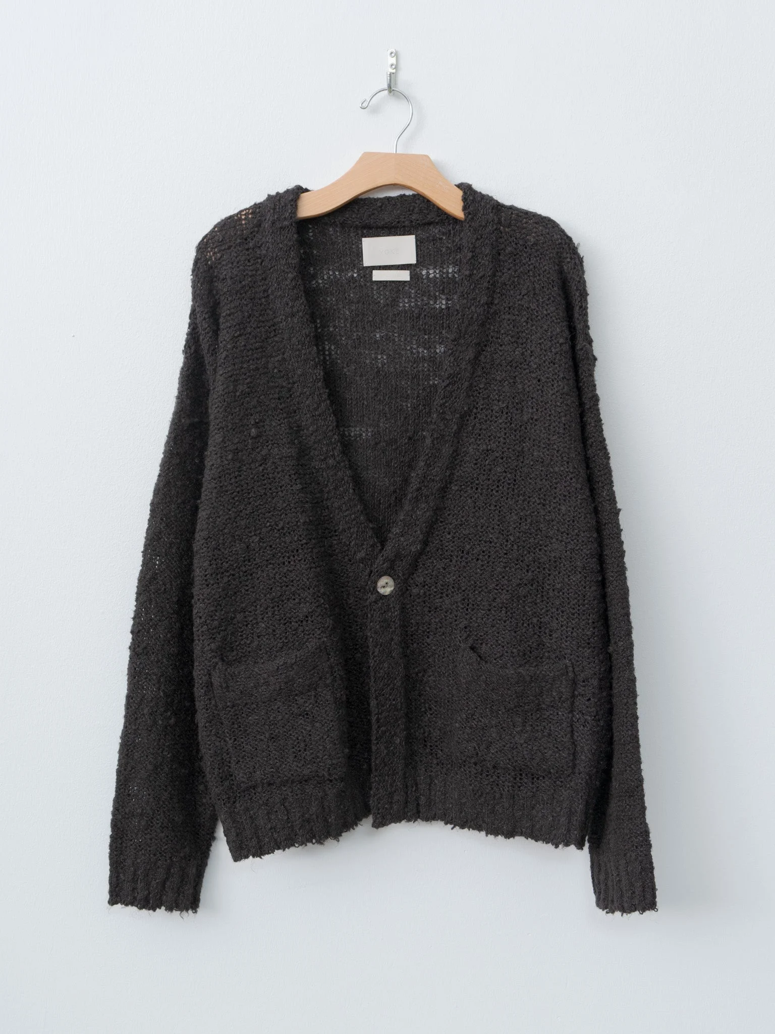 Linen Slub Cardigan - Brown - 1