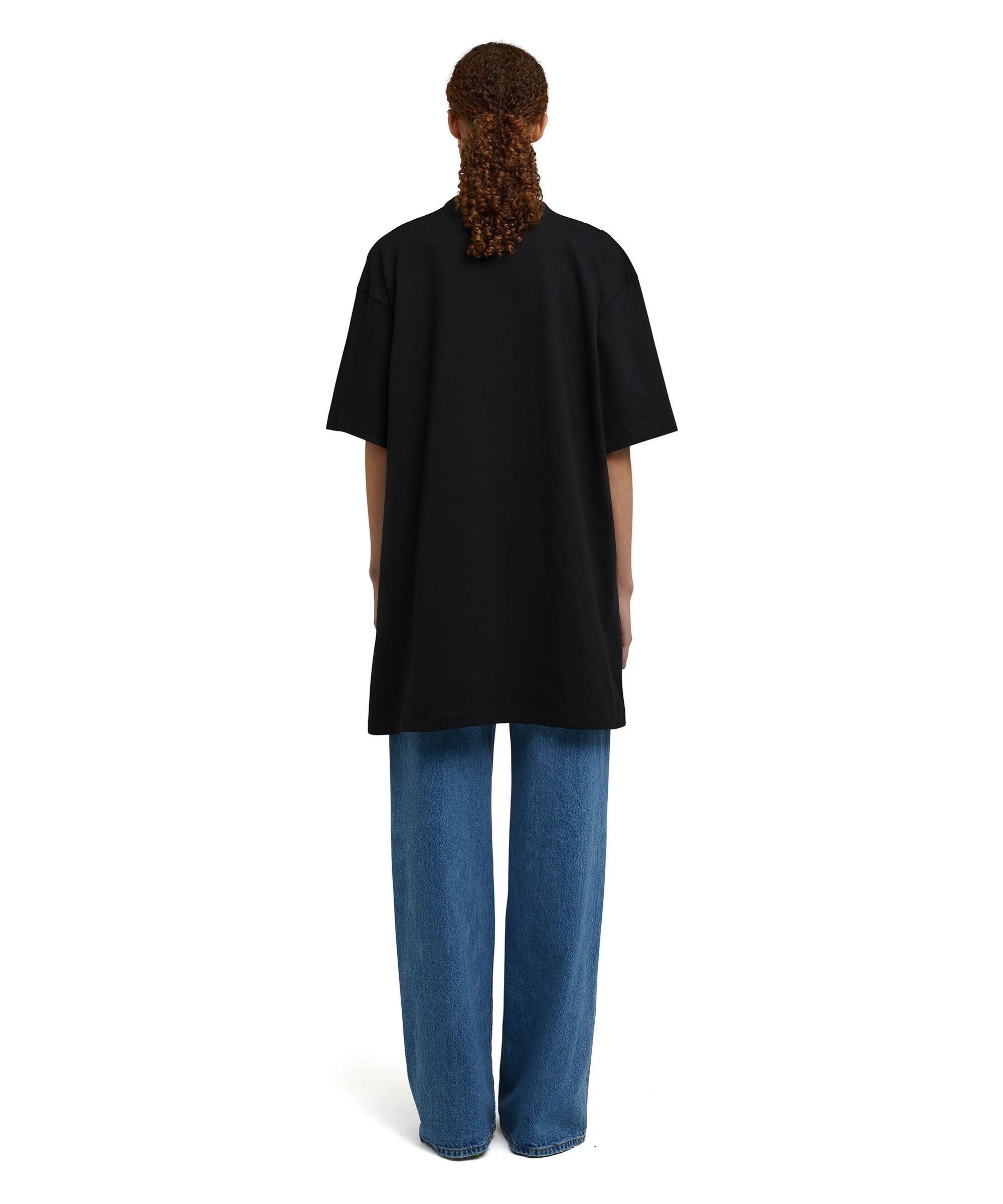 Cotton crewneck t-shirt with brushed logo - 4