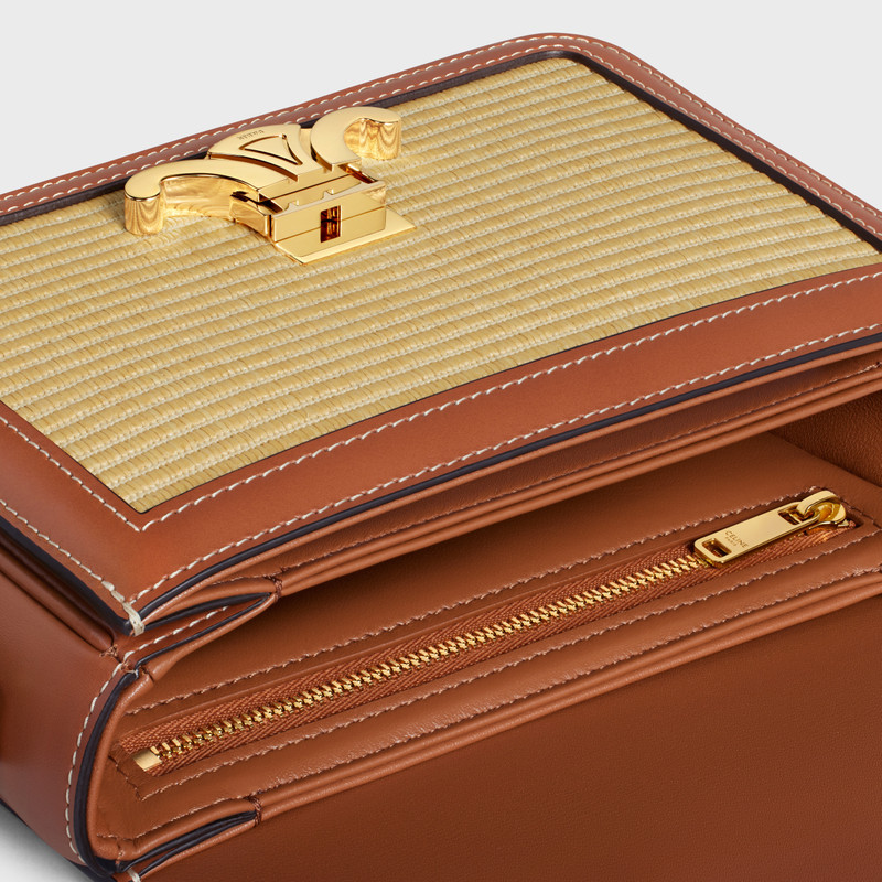 Teen Triomphe Bag in RAFFIA EFFECT TEXTILE and calfskin 4