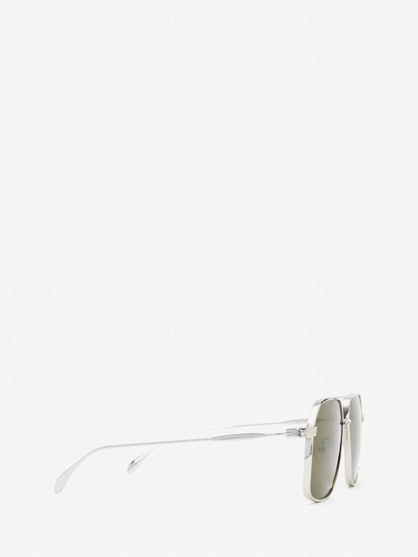 Men's Skull Angle Caravan Sunglasses in Silver - 2