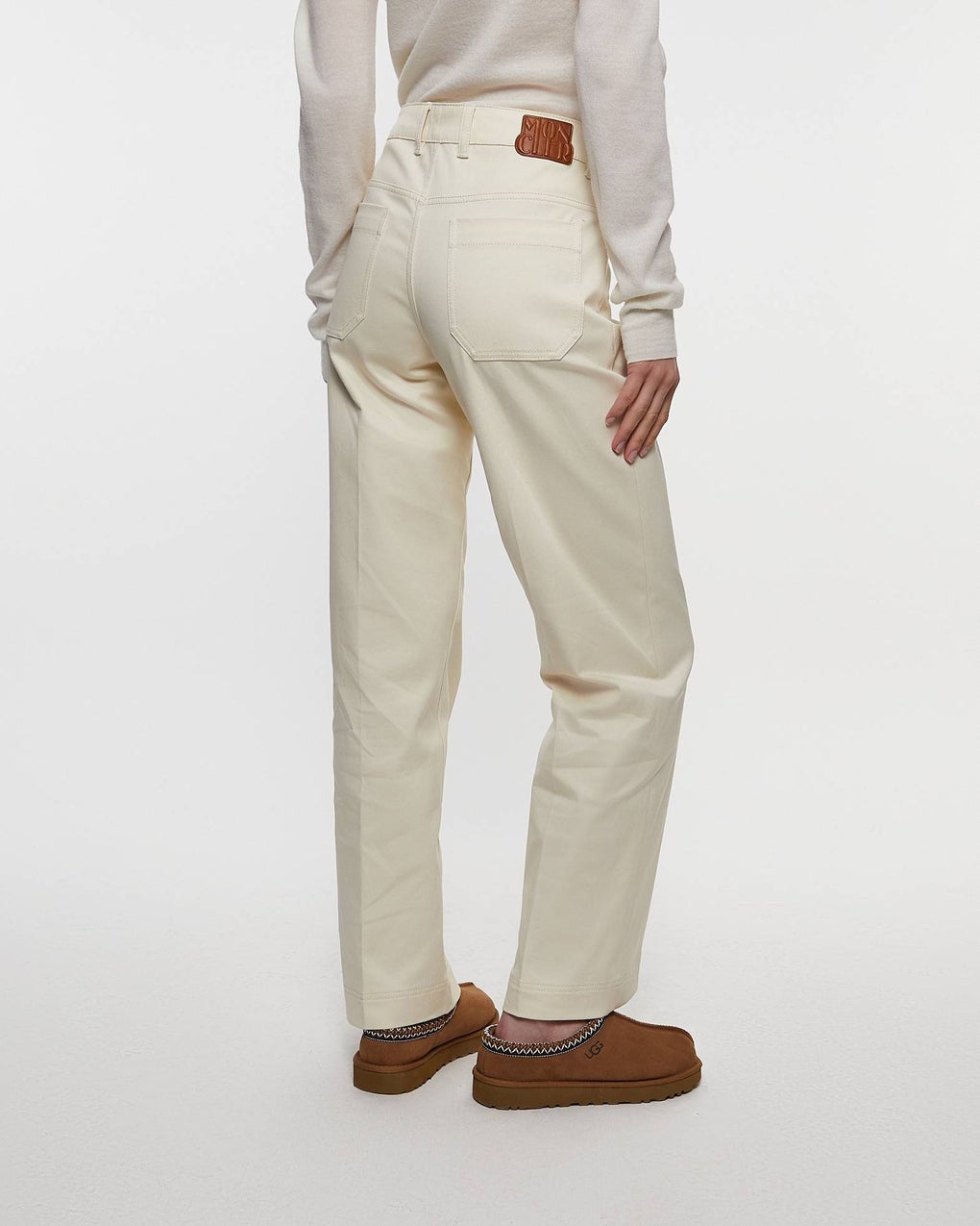 Jeans Gabardine Straight Leg Ljusbeige - 4