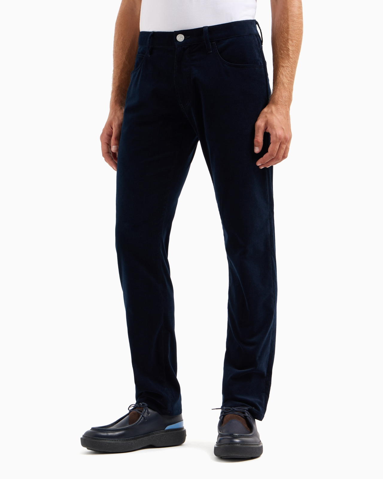 REGULAR-FIT, FIVE-POCKET TROUSERS IN COTTON AND CASHMERE - 4