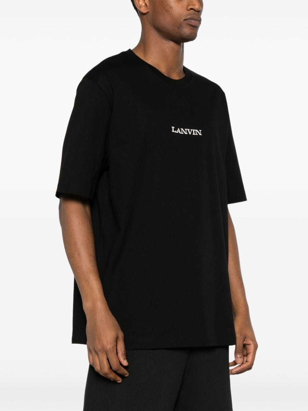 logo-embroidered cotton T-shirt - 3