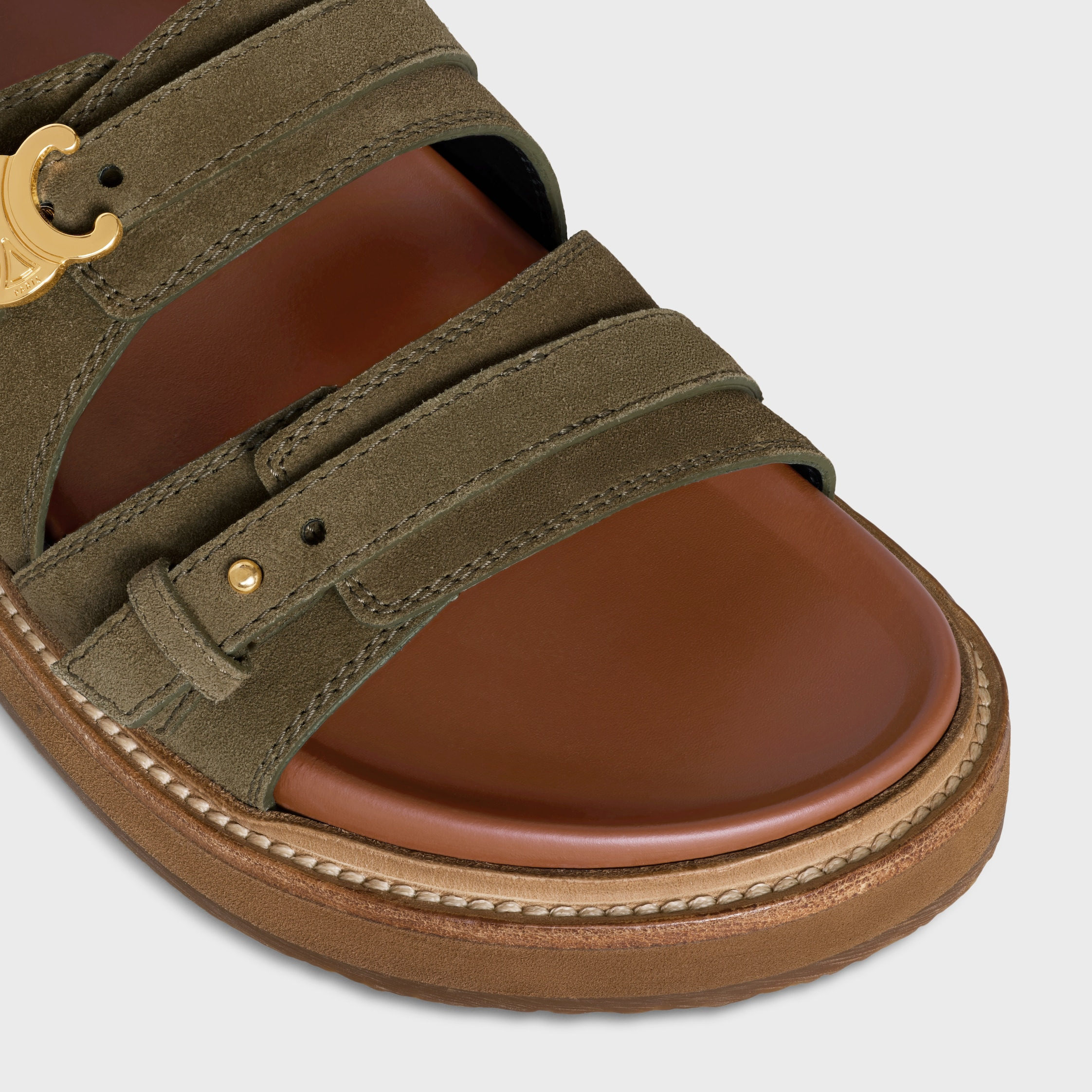 CELINE - TIPPI TRIOMPHE SANDAL IN SUEDE CALFSKIN - 4