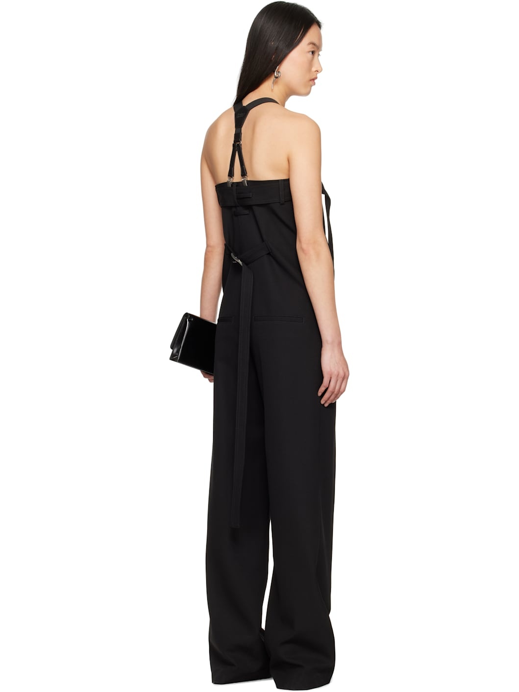 Black 'The Strapped Suit Pants' Jumpsuit - 3