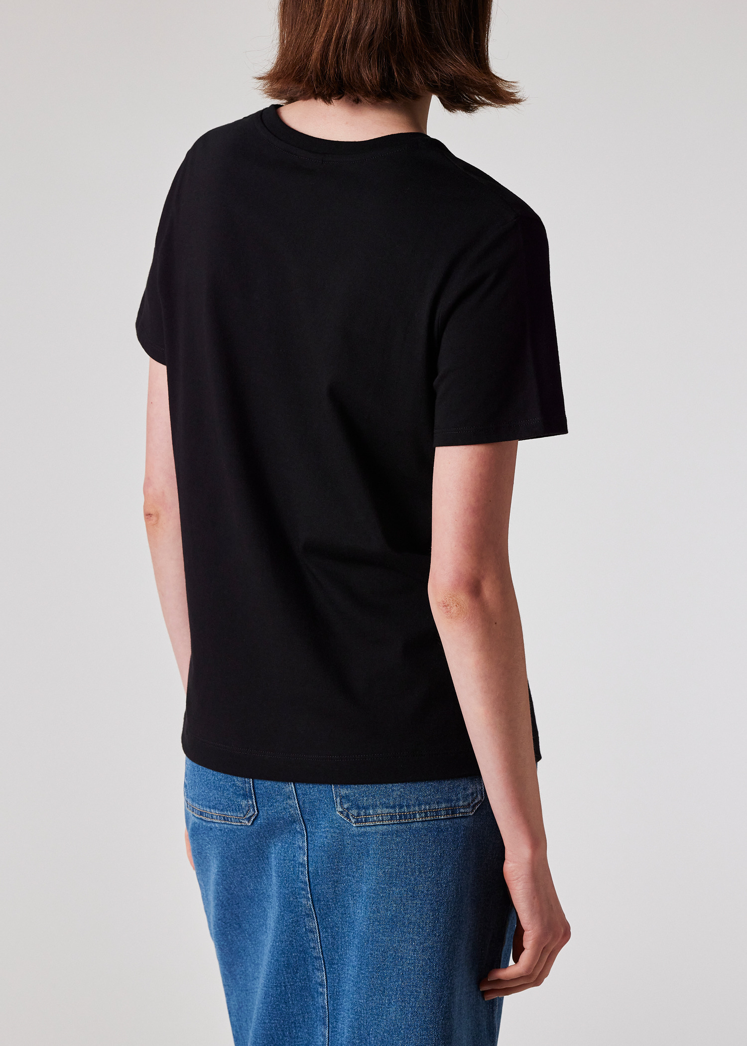 Women's Black 'Swirl' PS Logo T-Shirt - 4