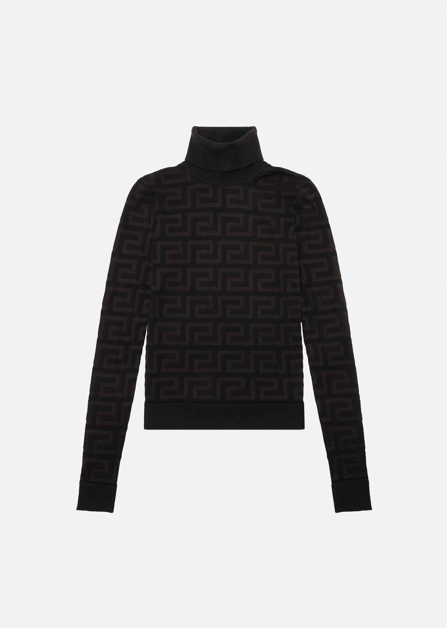 Greca Intarsia Turtle Neck Sweater - 6