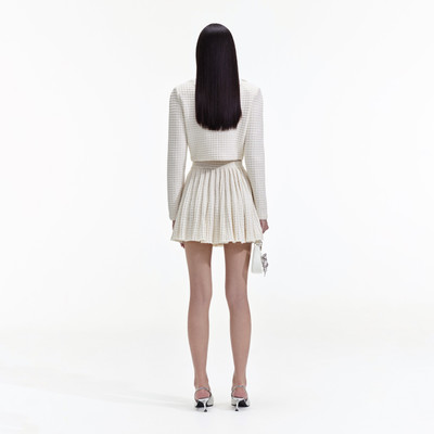 self-portrait Cream Knitted Mini Skirt outlook