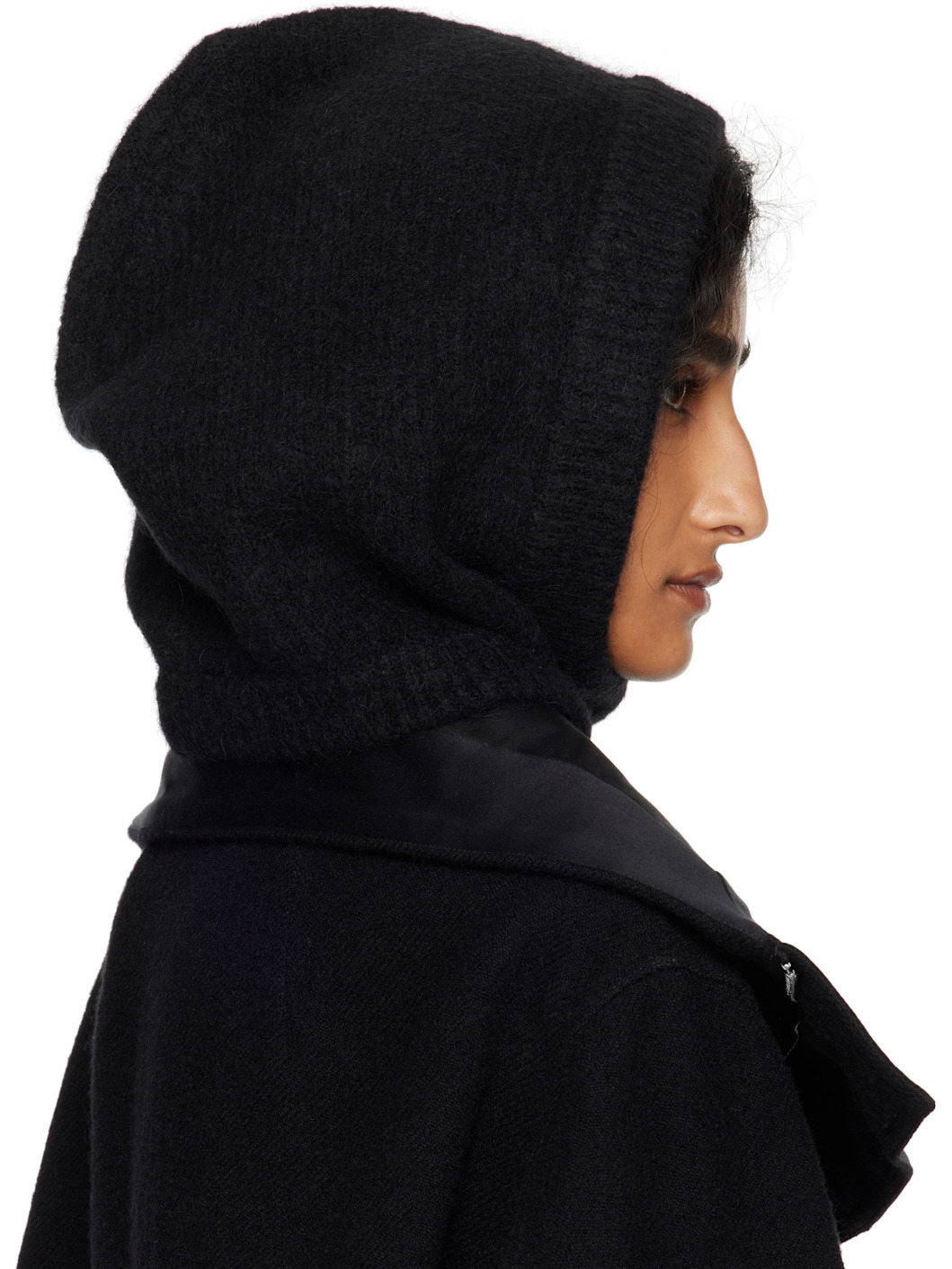 Black Concordians Alpaca Knit Hood - 3