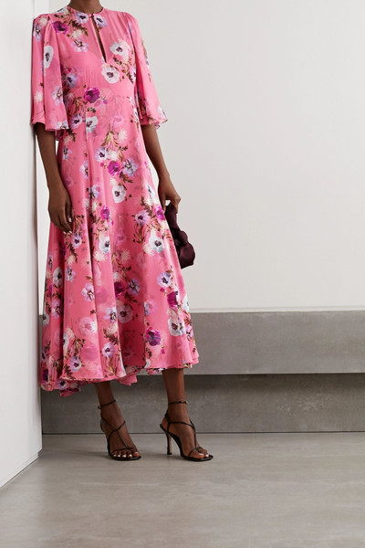 Erdem Alcie cape-effect floral-print silk crepe de chine midi dress outlook