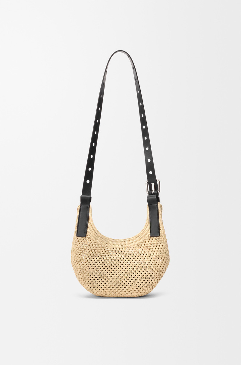 Mini Punch Hole hobo in raffia and calfskin 3