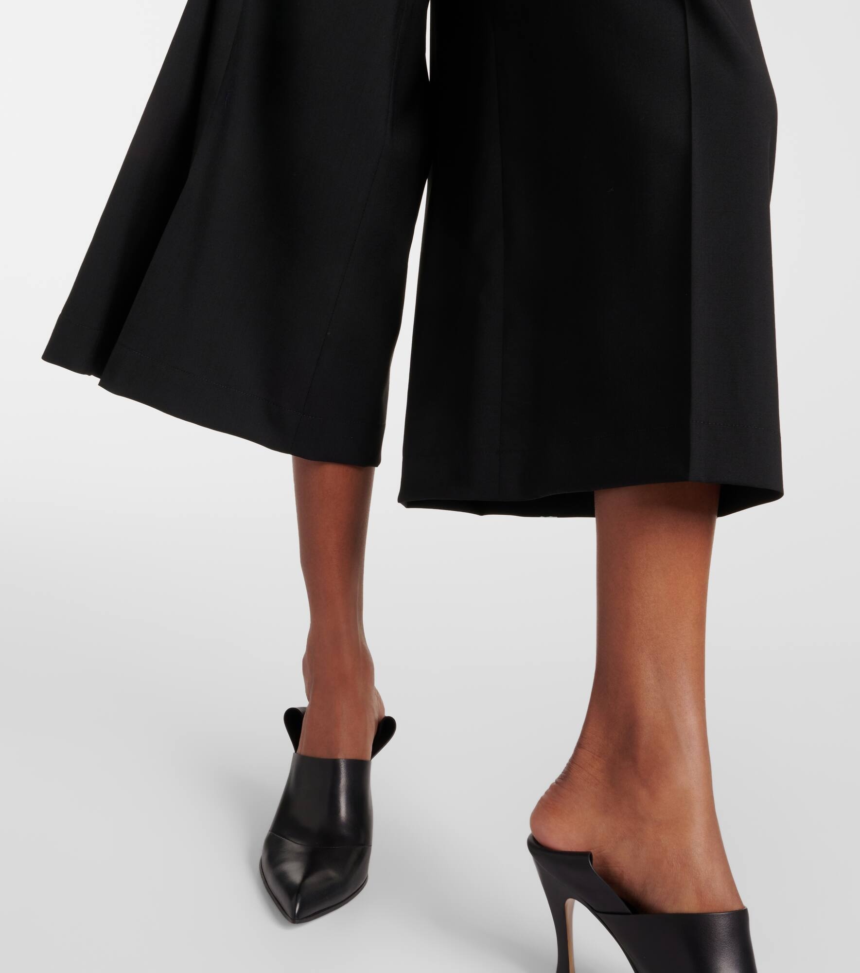 Cropped wool wide-leg pants - 5